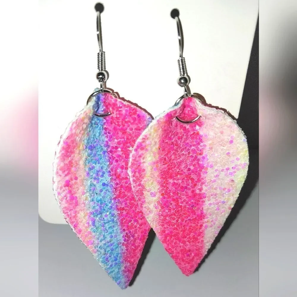 Pink Beautiful bedazzled fashion earrings For Adults
